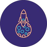 Moon Landing Line Two Color Circle Icon vector