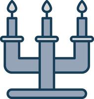 candelabro línea lleno gris icono vector