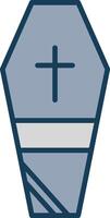 Coffin Line Filled Grey Icon vector