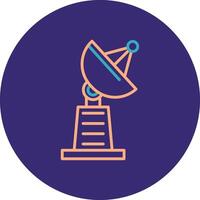 Satellite Dish Line Two Color Circle Icon vector