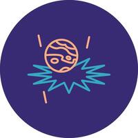 Supernova Line Two Color Circle Icon vector