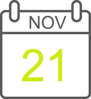 November Line Two Color Icon vector