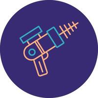 Laser Gun Line Two Color Circle Icon vector