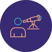 Astronomer Line Two Color Circle Icon vector