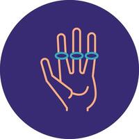 Alien Hand Line Two Color Circle Icon vector