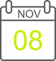 November Line Two Color Icon vector