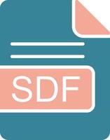 sdf archivo formato glifo dos color icono vector