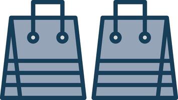 Shopping Bags Line Filled Grey Icon vector