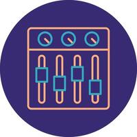 Sound Mixer Line Two Color Circle Icon vector