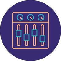 Sound Mixer Line Two Color Circle Icon vector