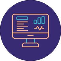 Dashboard Line Two Color Circle Icon vector