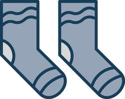calcetines línea lleno gris icono vector