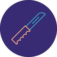 bolsillo cuchillo línea dos color circulo icono vector