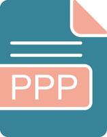 PPP File Format Glyph Two Color Icon vector