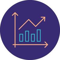 Bar Chart Line Two Color Circle Icon vector