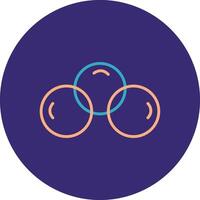 Overlapping Circles Line Two Color Circle Icon vector