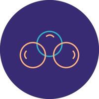 Overlapping Circles Line Two Color Circle Icon vector