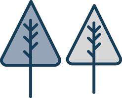 Pine Line Filled Grey Icon vector