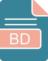 BD File Format Glyph Two Color Icon vector