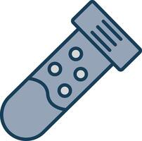 Test Tube Line Filled Grey Icon vector