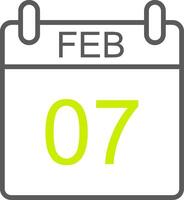 febrero línea dos color icono vector