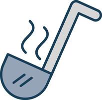 Ladle Line Filled Grey Icon vector