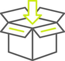 Open Box Line Two Color Icon vector