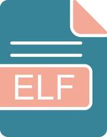 ELF File Format Glyph Two Color Icon vector