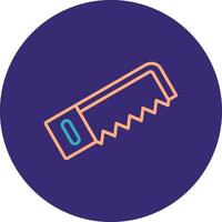 Hacksaw Line Two Color Circle Icon vector