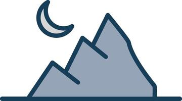 Mountain Line Filled Grey Icon vector