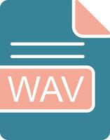 WAV File Format Glyph Two Color Icon vector