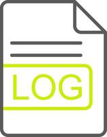 LOG File Format Line Two Color Icon vector