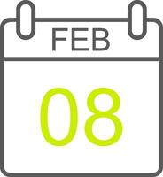 February Line Two Color Icon vector