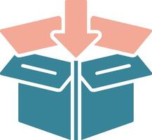 Open Box Glyph Two Color Icon vector