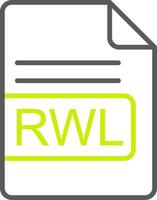 rwl archivo formato línea dos color icono vector