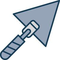Trowel Line Filled Grey Icon vector