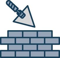 Brickwork Line Filled Grey Icon vector