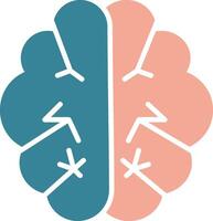 Brain Glyph Two Color Icon vector