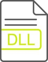 DLL File Format Line Two Color Icon vector