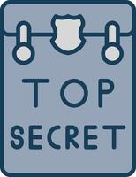 Top Secret Line Filled Grey Icon vector