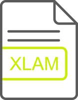 xlam archivo formato línea dos color icono vector