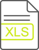 xls archivo formato línea dos color icono vector
