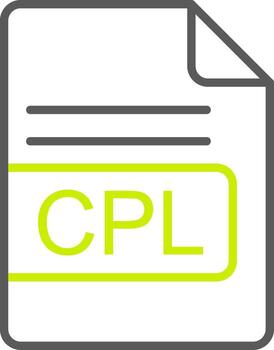 CPL File Format Line Two Color Icon vector