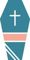 Coffin Glyph Two Color Icon vector