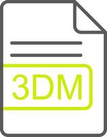 3DM File Format Line Two Color Icon vector