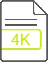 4K File Format Line Two Color Icon vector