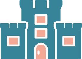 Castle Glyph Two Color Icon vector