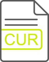 CUR File Format Line Two Color Icon vector