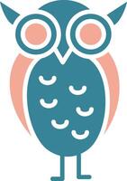 Owl Glyph Two Color Icon vector