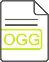 OGG File Format Line Two Color Icon vector